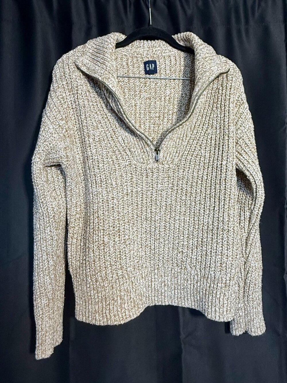 GAP Chunky Shaker Knit Quarter Zip Sweater M